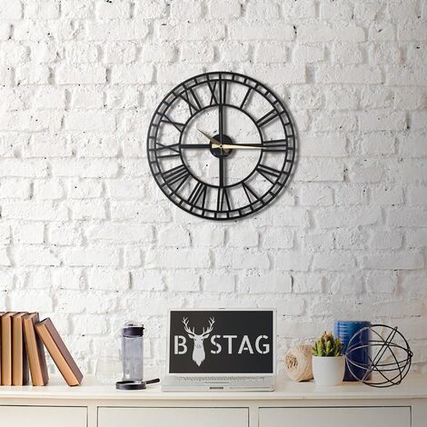 Reloj De Pared Metal Decorativo Con Estilo Numeros Romanos X