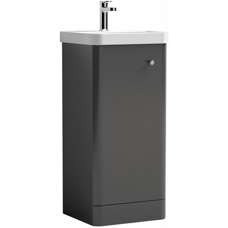 Vasari Centro Mm Grey Gloss Floorstanding Vanity Unit Basin Sink