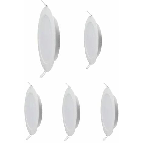 Lot De 5 Spots LED Encastrables Extra Plat D205 18W Rond Blanc Avec