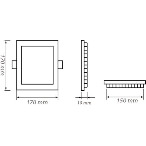 Pannello Led Incasso Quadrato Slim Watt Plafoniera Luce Bianca