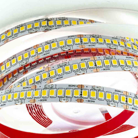 Strip Striscia 600 Led 2835 61 Watt 24v Bobina Da 5 Metri Biadesiva