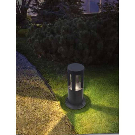 Lampione Da Giardino Watt Lampada Nero Led Cob Palo Per Esterni