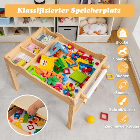 Costway In Kindertisch Mit Umkehrbarer Tischplatte Spieltisch Aus