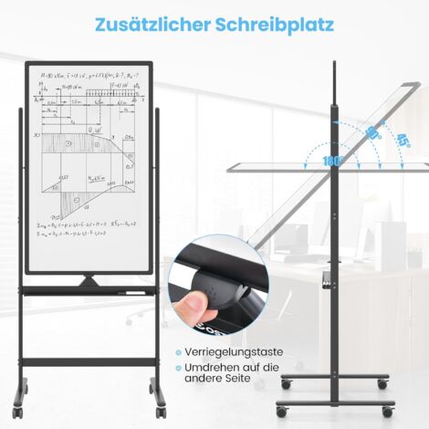 COSTWAY Doppelseitiges Mobiles Whiteboard 60 X 100 Cm