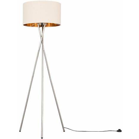 Floor Lamp Tripod Camden Light In Brushed Chrome With Cylinder