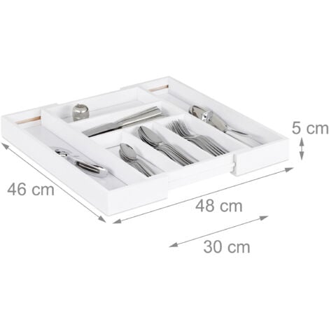 Relaxdays Besteckkasten Schublade Ausziehbar Variable Breite