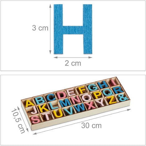 Relaxdays Holzbuchstaben Set 324 tlg Großbuchstaben A Z Und Zeichen