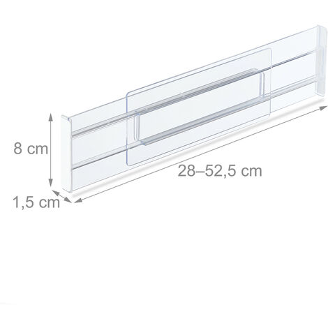 Relaxdays Schubladentrenner Er Set Verstellbare Ladentrenner