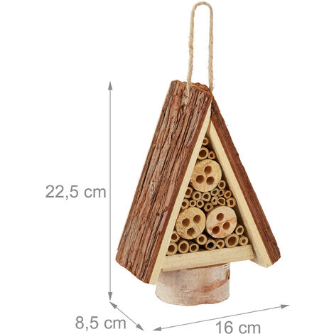 Relaxdays Insektenhotel Nisthilfe für Wildbienen Wespen Garten