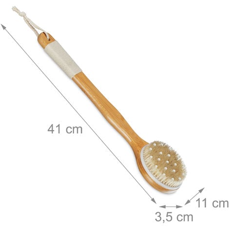 Relaxdays Brosse Pour Le Dos En Bambou Long Manche 41 Cm Avec