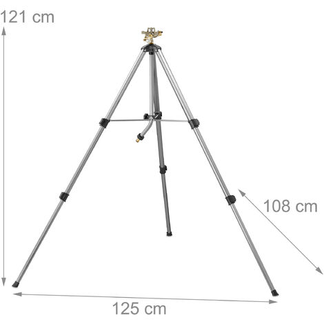 Relaxdays Arroseur de jardin sur trépied hauteur réglable rotatif