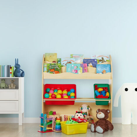 Relaxdays Etag Re Enfants Avec Bo Tes De Rangement Basse Meuble