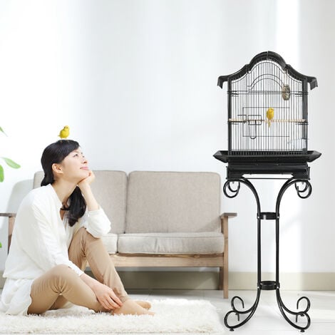 Relaxdays Cage Oiseaux Avec Support M Tal Pour Perruches Avec