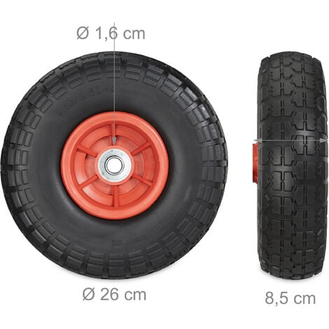 Relaxdays Roue De Diable Set De 2 En Caoutchouc 260x85 Roue En