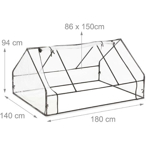 Relaxdays Serre de jardin large porte bâche PVC pour vos plantations