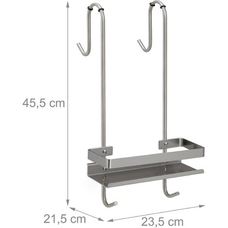 Relaxdays Étagère de douche à suspendre sans percer acier inoxydable