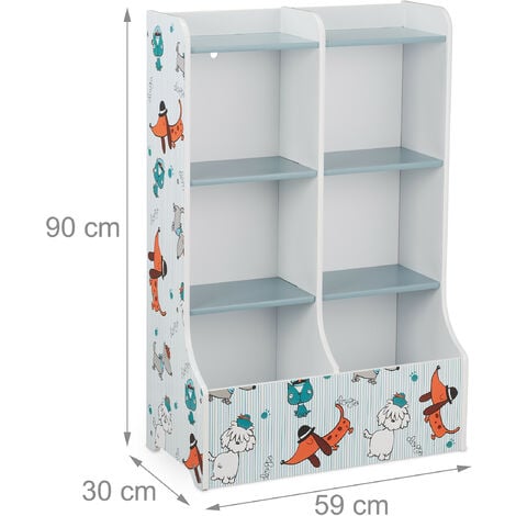 Relaxdays Bibliothèque pour enfants HLP 90x59x30 cm étagère livres