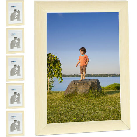 Cadre Photo Lot De 6 13x18 Cm Effet Bois Format Portrait Ou Paysage