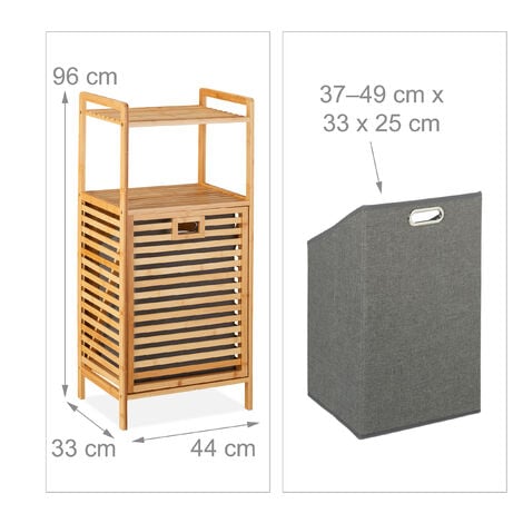 Relaxdays Meuble Linge Bac Pliable Surfaces De Rangement Bambou