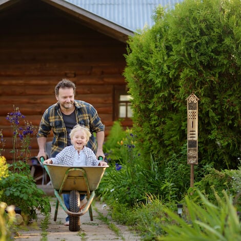 Relaxdays Hôtel à insectes avec piquet abri pour papillons en bois