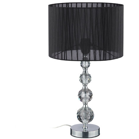 Relaxdays Lampada Da Tavolo Abat Jour Dal Design In Cristallo H X D