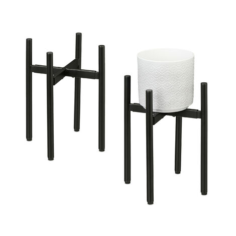 Relaxdays Set Soportes Plantas Ancho Ajustable X X Cm