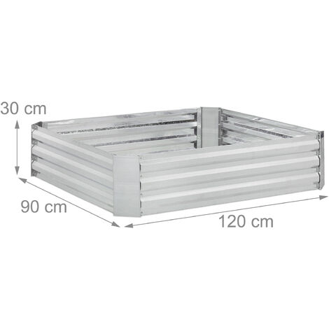 Relaxdays Huerto Urbano Metal Galvanizado Jardinera Para Cultivar