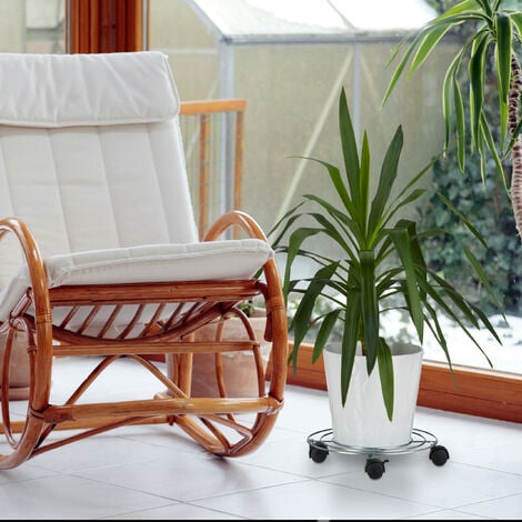 Relaxdays Pack Soportes Para Macetas Con Ruedas Cm Platos Para