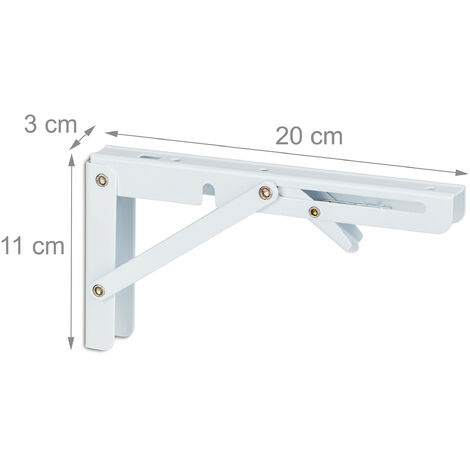 Relaxdays Escuadras para Estantería Plegables Set de 4 Soportes para