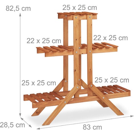 Relaxdays Juego Soportes Plantas Estanter As Para Interior Madera