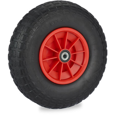 Relaxdays Wheelbarrow Wheel Size Solid Rubber Plastic Rim