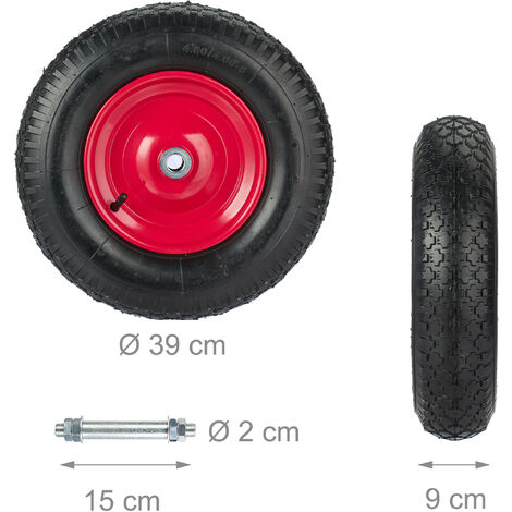 Relaxdays Wheelbarrow Wheel Profiled Steel Rim Pneumatic