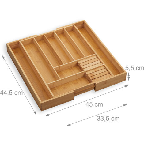 Relaxdays Cutlery Tray Extendable 7 9 Compartments 2 Knife Blocks 5