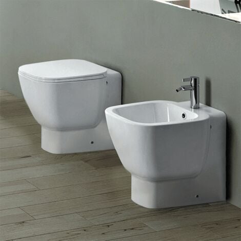 Sanitari Filo Muro One Rak Ceramics WC Bidet Copriwater Bianco