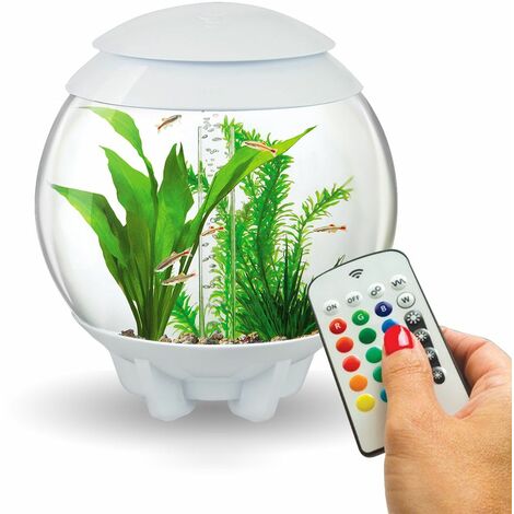 BiOrb Halo 15L Aquarium In White With MCR LED Lighting And Heater Pack