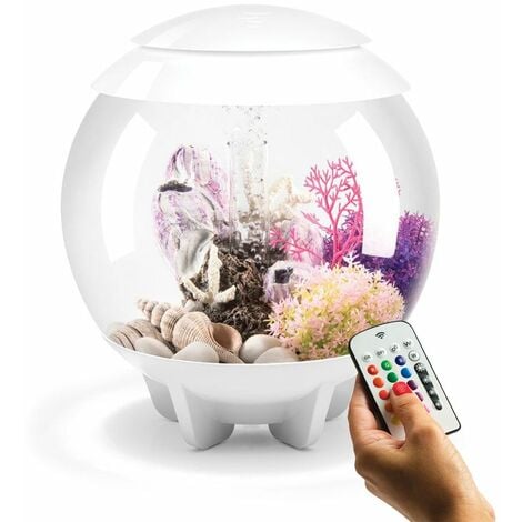 Biorb Halo L Aquarium In White With Mcr Led Lighting And Heater Pack