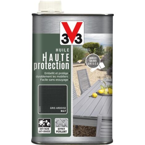 Huile bois extérieur Haute Protection Opaque V33 Gris Ardoise 1L