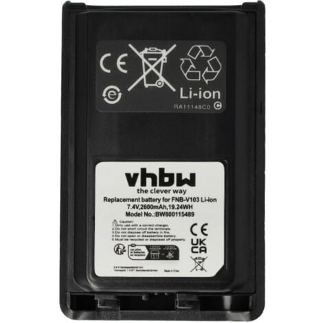 Vhbw Batterie Remplacement Pour Yaesu Vertex Fnb V Li Fnb V Li