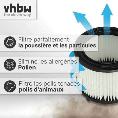 vhbw Lot de 3x filtres à cartouche compatible avec Bosch UniversalVac