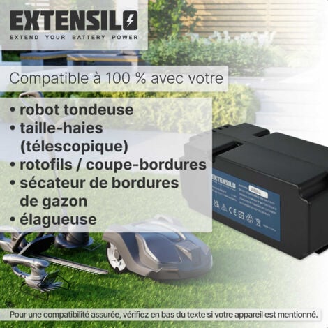 EXTENSILO Batterie Compatible Avec Biltema RM1000 Robot Tondeuse