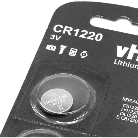 Vhbw 50x Piles Boutons CR1220 3V Au Lithium 10x Pack De 5 Compatible