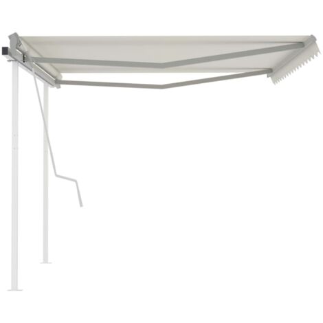 Toldo Manual Retr Ctil Con Postes Crema X M