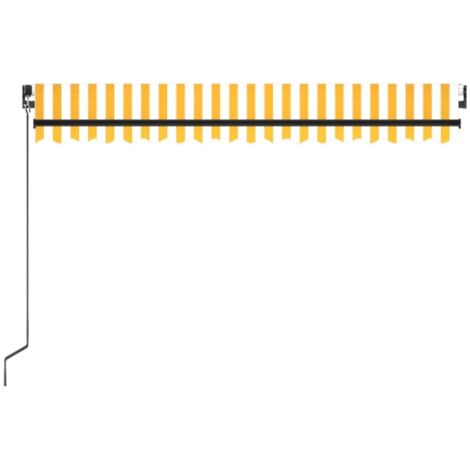 Toldo Manual Retr Ctil Con Led Amarillo Y Blanco X Cm