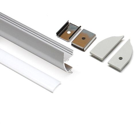 KIT Perfil Aluminio WALL UP Para Tiras LED 1 Metro