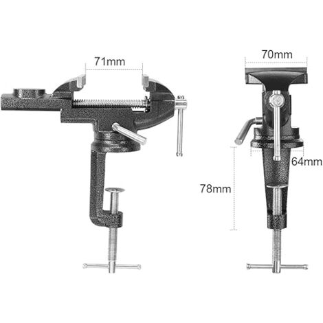 Largeur de Mâchoire 70mm Étaux d Établi TEENO Étau avec Base Pivotante