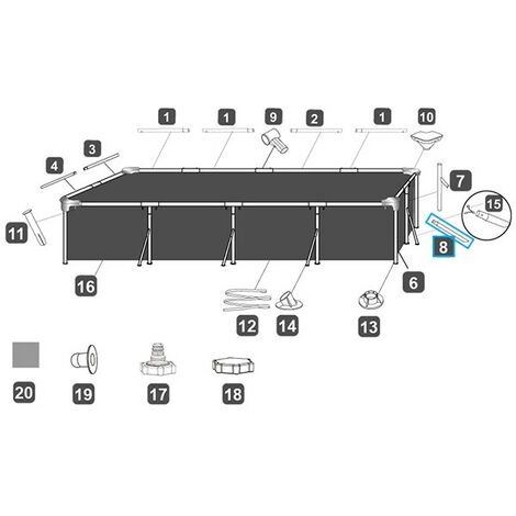 Bestway Ersatzteil Seitliche Poolst Tze Wei F R Steel Pro Pools