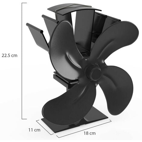 Ventilateur poêle à bois 4 pales silencieux et écologique pour cheminée