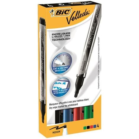 Bic Velleda Whiteboard Marker Liquid Ink Pocket Assorted Pk