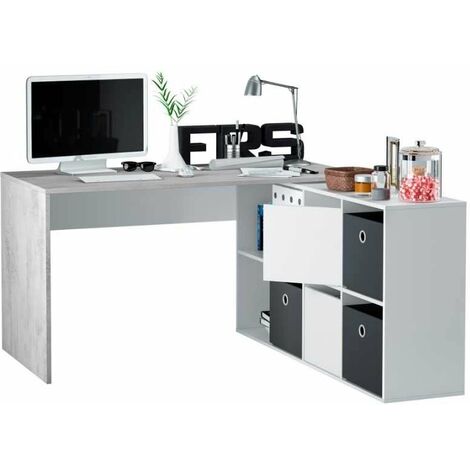 Mesa Escritorio Adapta Xl Blanco Artik Blanco Mate Gris Cemento