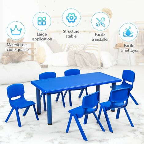 COSTWAY Lot De 6 Chaises Enfants Avec Dossier Ergonomique Chaises D